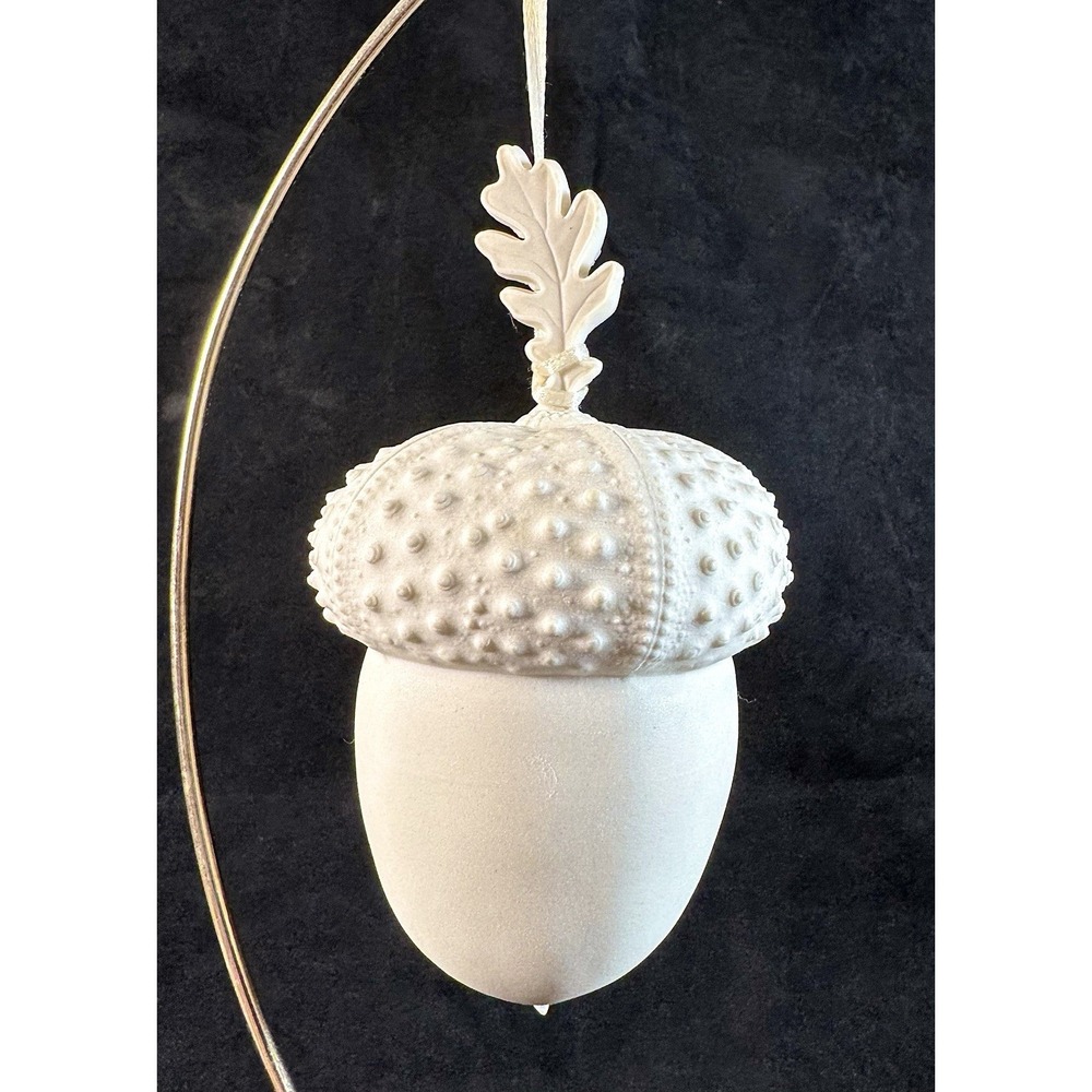 Margaret Furlong 1996 Acorn Ornament Bisque Porcelain Oak Leaf Christmas Retired